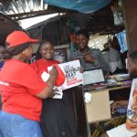 Officials of the Lagos State Blood Transfusion Services (LSBTS) during a sensitisation exercise at the Jubliee market in Ajah area of Lagos recently.