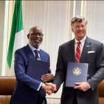 L-R Nigeria’s Minister of Solid Minerals Development, Mr. Dele Alake and US Deputy Secretary of State, Christopher Landau after the two countries signed a mineral investment pact in New York, USA on September 24, 2026