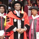From left: The Acting provost Mr. Ayooluwa Oni; medical director and CEO FSOT, Dr. Olugbenga Owoeye; Acting Registrar FSOT, Mrs. Omoike Philomena during the institution’s 20th and 21st combined convocation of 93 students in Lagos recently.