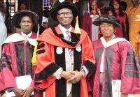 From left: The Acting provost Mr. Ayooluwa Oni; medical director and CEO FSOT, Dr. Olugbenga Owoeye; Acting Registrar FSOT, Mrs. Omoike Philomena during the institution’s 20th and 21st combined convocation of 93 students in Lagos recently.
