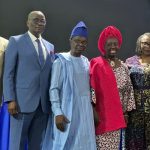 From left: Prof. Oladapo Ashiru; former Vice-Chancellor, University of Lagos; NUC Director-General, Prof. Oluwatoyin Temitayo Ogundipe, Professor of Anatomy, Professor Olugbenga Abayomi Okanlawon; his wife; and Prof. Folasade Tolulope Ogunsola, Vice-Chancellor, University of Lagos, at the valedictory symposium and retirement celebrations in honour of Professor Okanlawon in Lagos last week.
