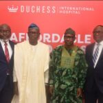 From left: Dr. Olajide Ojo, Chief Operating Officer, Duchess Hospital; Mr. Tokunbo Talabi, Secretary to Ogun State Government; Dr. Adekunle Salako, Minister of State for Health and Dr. Yemi Onabowale, Chairman, Duchess Hospital, at the event marking the 5th anniversary of the hospital in Ikeja, Lagos.