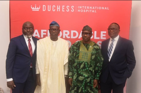 From left: Dr. Olajide Ojo, Chief Operating Officer, Duchess Hospital; Mr. Tokunbo Talabi, Secretary to Ogun State Government; Dr. Adekunle Salako, Minister of State for Health and Dr. Yemi Onabowale, Chairman, Duchess Hospital, at the event marking the 5th anniversary of the hospital in Ikeja, Lagos.